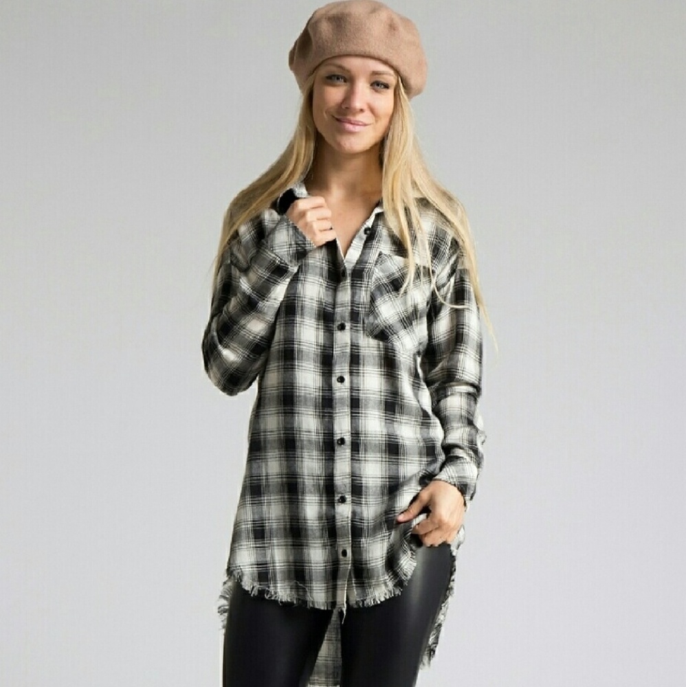 2 Colors Fringe Button Down